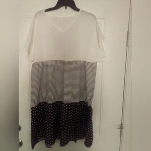 Amazon Size XL Black & White Midi Summer Dress